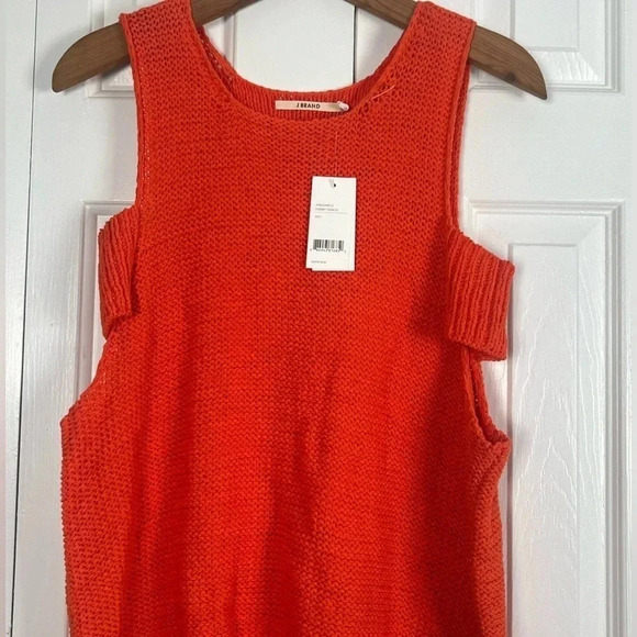 NEW J Brand Orange Cherry Tomato Sleeveless Sweater - Picture 2 of 9